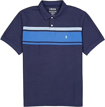 IZOD Mens Chest Stripe Polo Shirt X-Large Navy at Amazon Men's